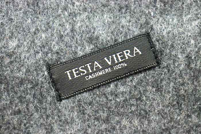  tester vi ela muffler cashmere plain brand lady's men's gray TESTA VIERA