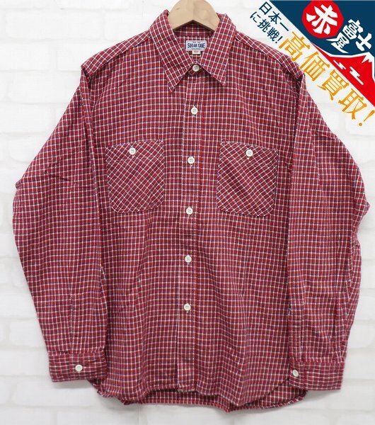 8T6213/SUGAR CANE check flannel shirt -M21248B Sugar Cane 