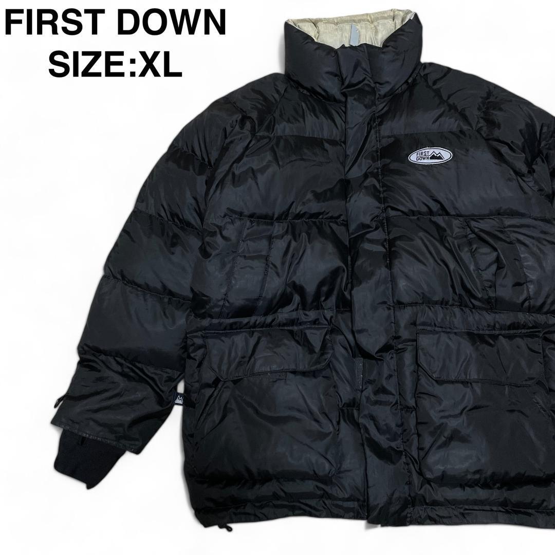 FIRST DOWN ファーストダウン ダウンジャケット XL 黒 ブラック FIRST DOWN ファーストダウン ダウンジャケット XL 黒 ブラック