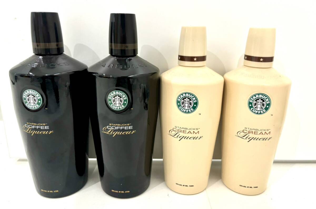 未開封　スターバックス コーヒー リキュール 1000ml 2本　20% リキュールクリーム 750ml 2本　15% まとめ4本　1円スタート