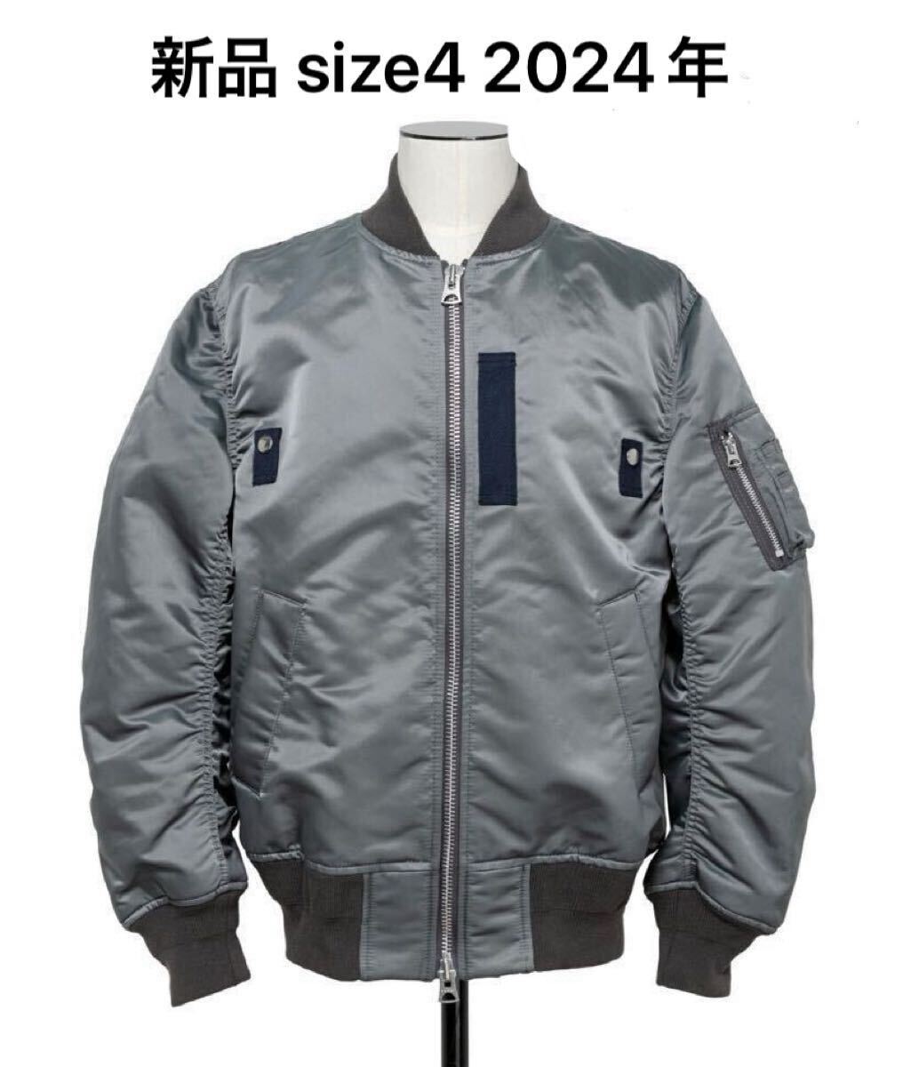 新品 24ss sacai Nylon Twill Blouson MA-1 グレー size 4 新品 24ss sacai Nylon Twill Blouson MA-1 グレー size 4