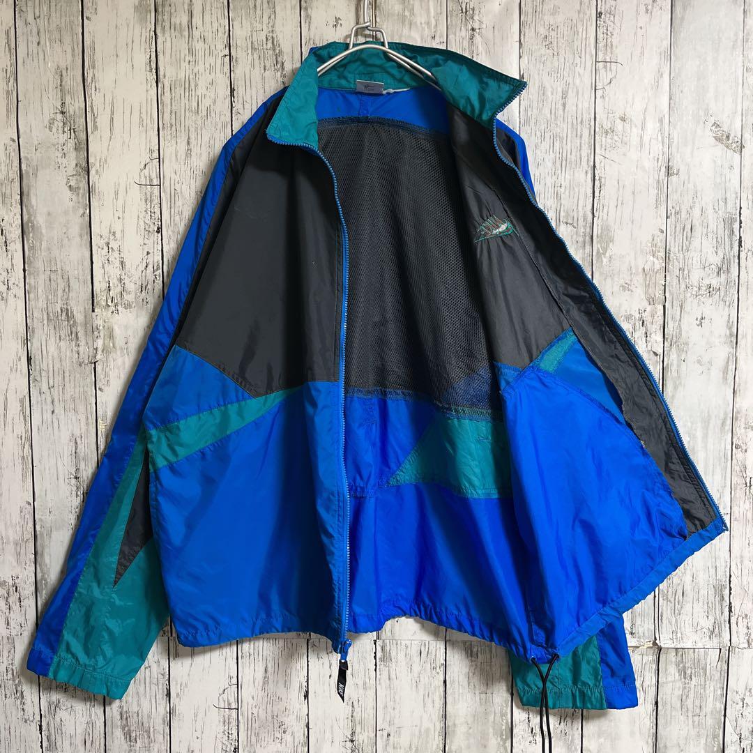 90's NIKE ナイキ 銀タグ ナイロンジャケット L相当 青グレー緑 90's NIKE ナイキ 銀タグ ナイロンジャケット L相当 青グレー緑