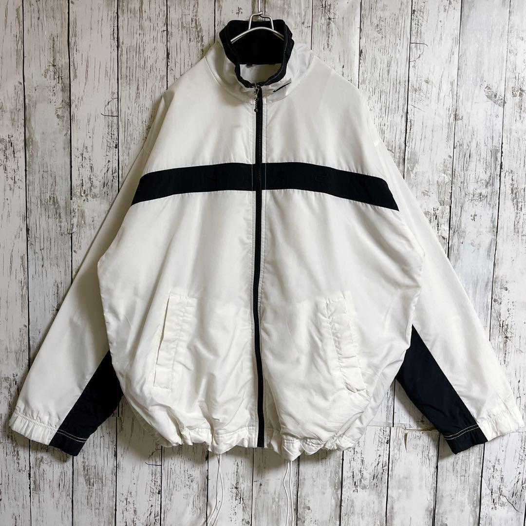 90's NIKE ナイキ 白タグ 銀タグ ナイロンジャケット L相当 白黒 90's NIKE ナイキ 白タグ 銀タグ ナイロンジャケット L相当 白黒