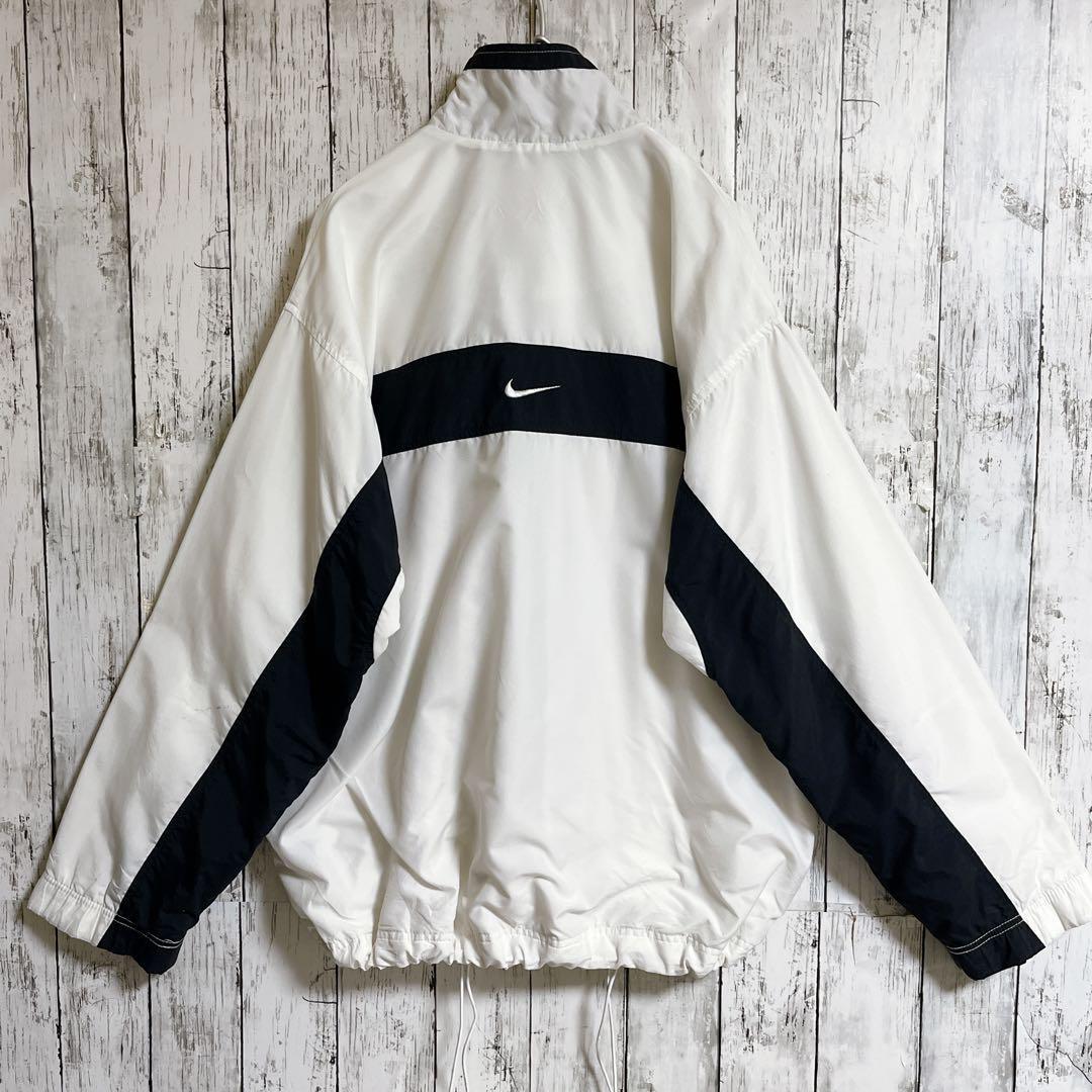 90's NIKE ナイキ 白タグ 銀タグ ナイロンジャケット L相当 白黒 90's NIKE ナイキ 白タグ 銀タグ ナイロンジャケット L相当 白黒