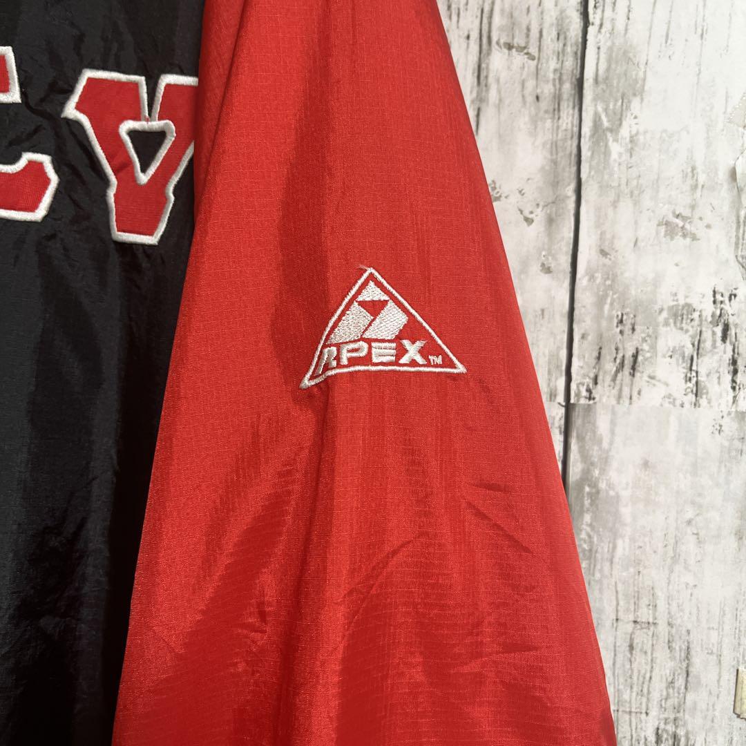 90's APEX ONE ナイロンジャケット XL 黒赤白 カレッジ刺繍 90 90's APEX ONE ナイロンジャケット XL 黒赤白 カレッジ刺繍 90