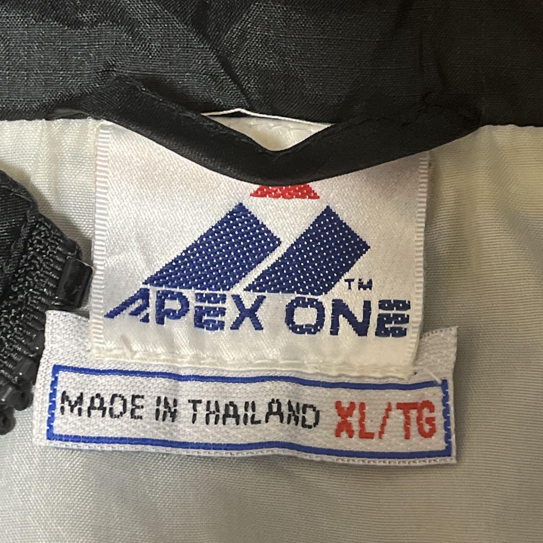 90's APEX ONE ナイロンジャケット XL 黒赤白 カレッジ刺繍 90 90's APEX ONE ナイロンジャケット XL 黒赤白 カレッジ刺繍 90