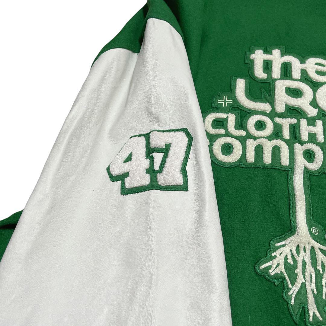 LRG 袖レザースタジャン バーシティージャケット 3XL 緑 LRG 袖レザースタジャン バーシティージャケット 3XL 緑