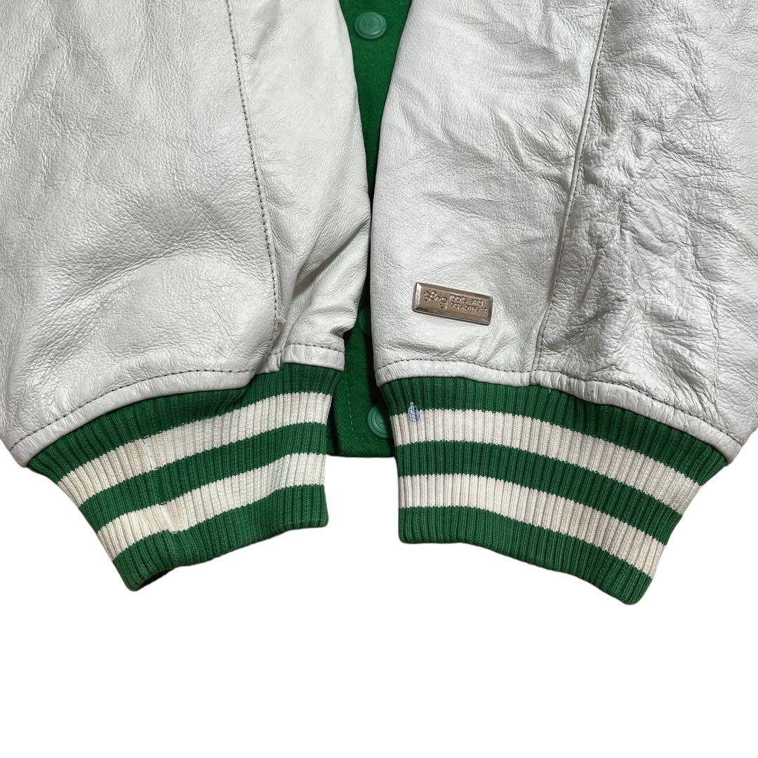 LRG 袖レザースタジャン バーシティージャケット 3XL 緑 LRG 袖レザースタジャン バーシティージャケット 3XL 緑
