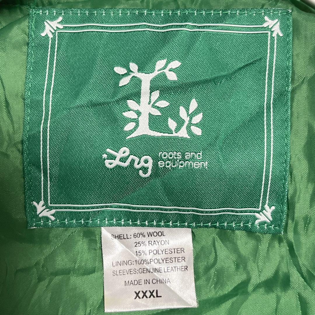 LRG 袖レザースタジャン バーシティージャケット 3XL 緑 LRG 袖レザースタジャン バーシティージャケット 3XL 緑