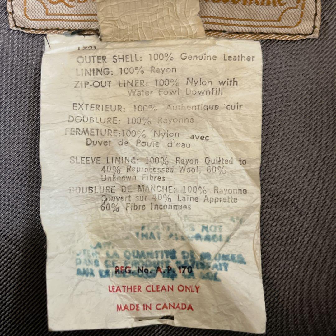 80's Sears シアーズ カナダ製 本革 カーコート レザー 80's Sears シアーズ カナダ製 本革 カーコート レザー