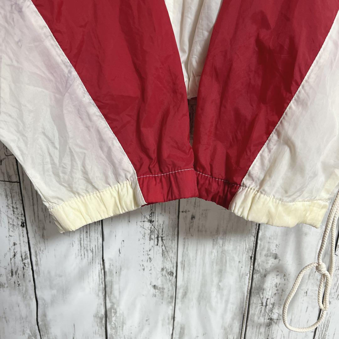 90's NIKE ナイキ 白タグ 銀タグ ナイロンジャケット XL 白赤 90's NIKE ナイキ 白タグ 銀タグ ナイロンジャケット XL 白赤