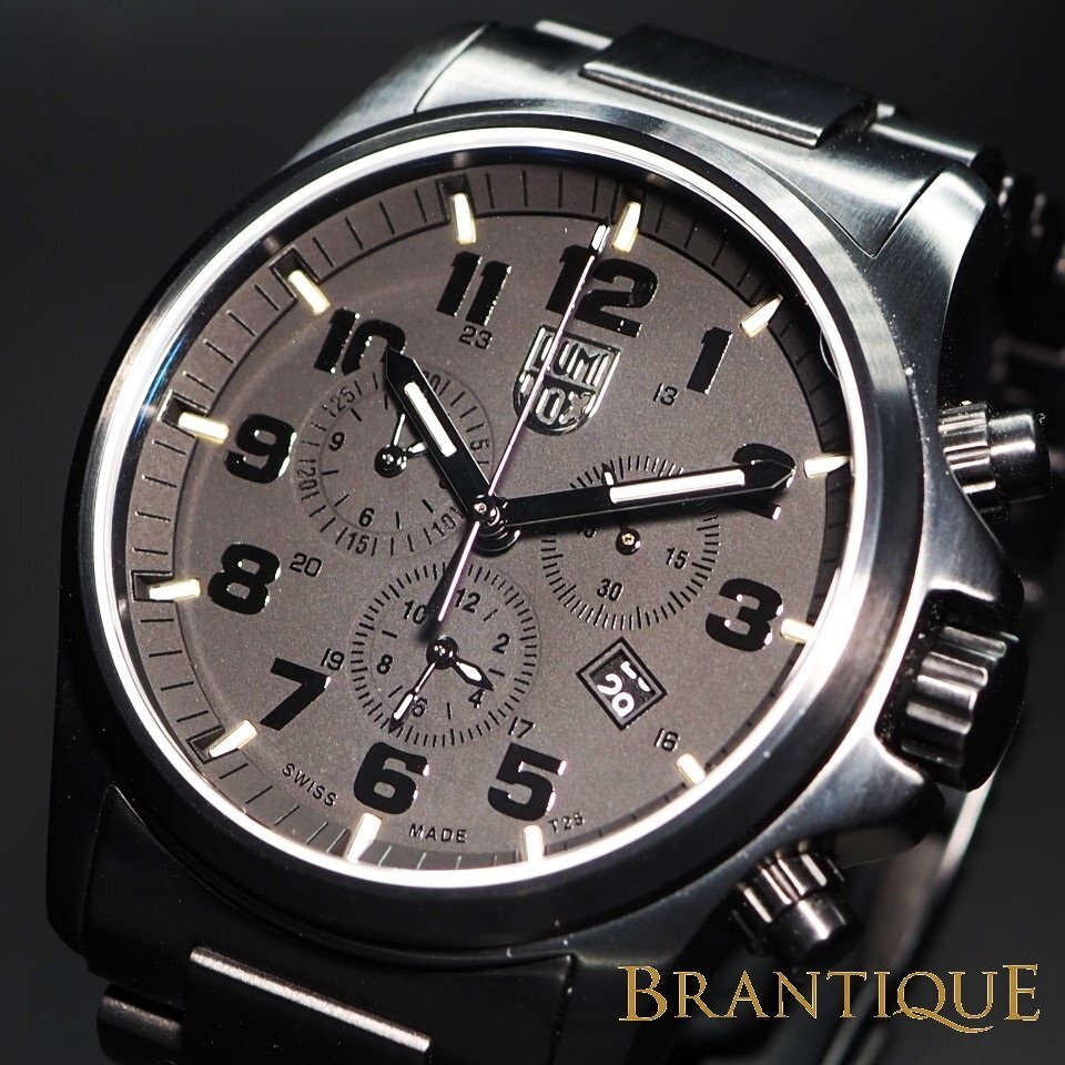 【美品 定価￥132，000円】LUMINOX ルミノックス シリーズ1940 Ref.1942.BOB SS QZ オールブラック 黒 USED品 メンズ 腕時計「24879」