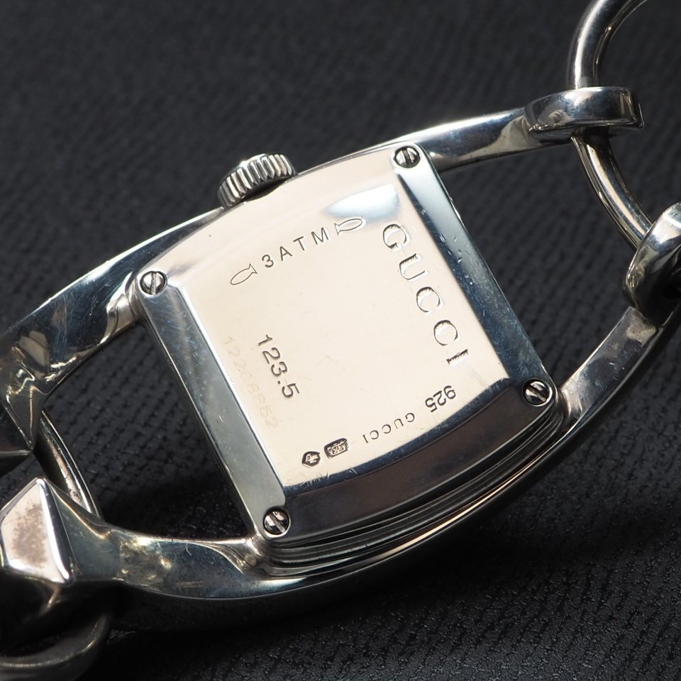 正規激安 GUCCI グッチ キオド123.5 SV925 電池交換済 時計シェル文字盤｜時計 時計