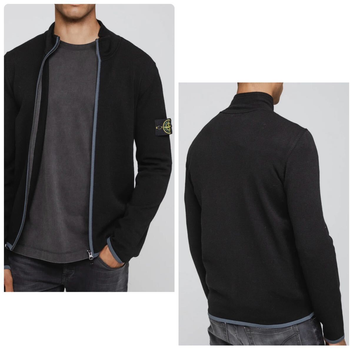 新品タグ付き Stone Island ロゴパッチ ウール ジャケット 新品タグ付き Stone Island ロゴパッチ ウール ジャケット