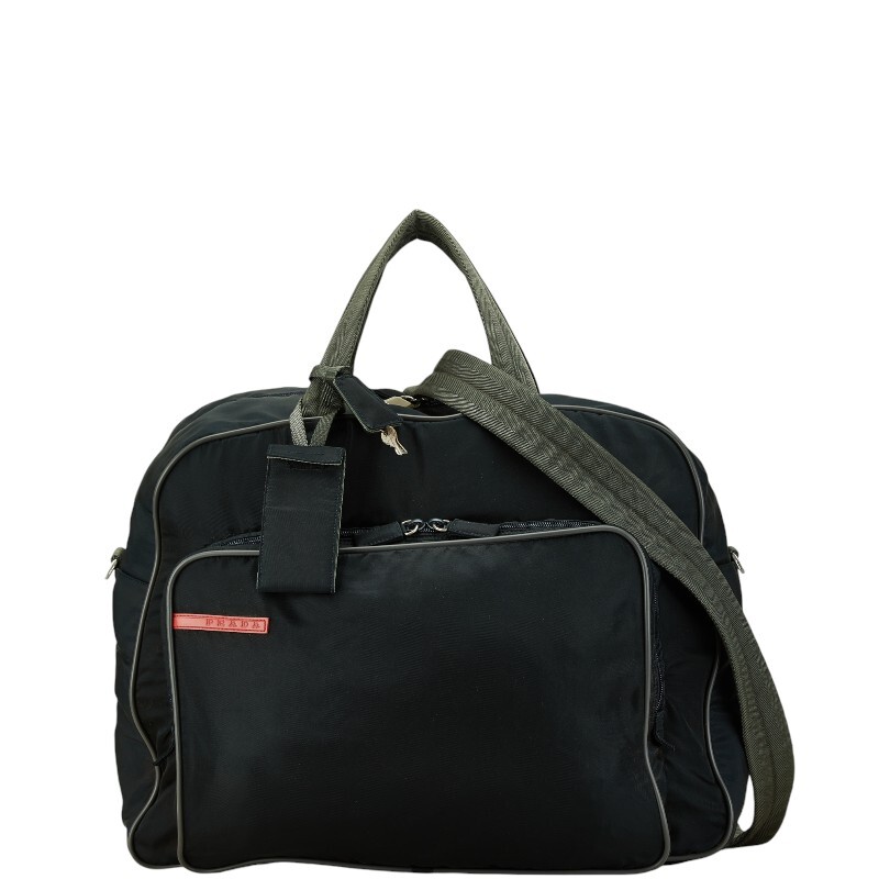 !_ Prada спорт сумка "Boston bag" сумка на плечо 2WAY 4V0369 черный хаки нейлон женский PRADA [ б/у ]