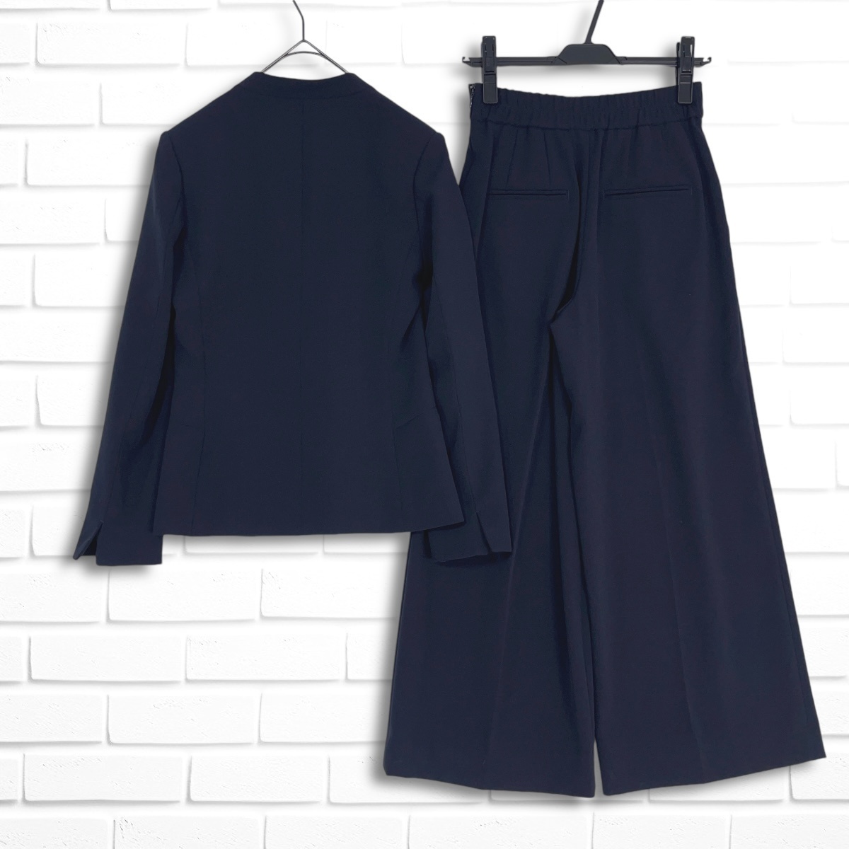 美品 PLST プラステ ストレッチ セットアップ スーツ ノーカラー 美品 PLST プラステ ストレッチ セットアップ スーツ ノーカラー
