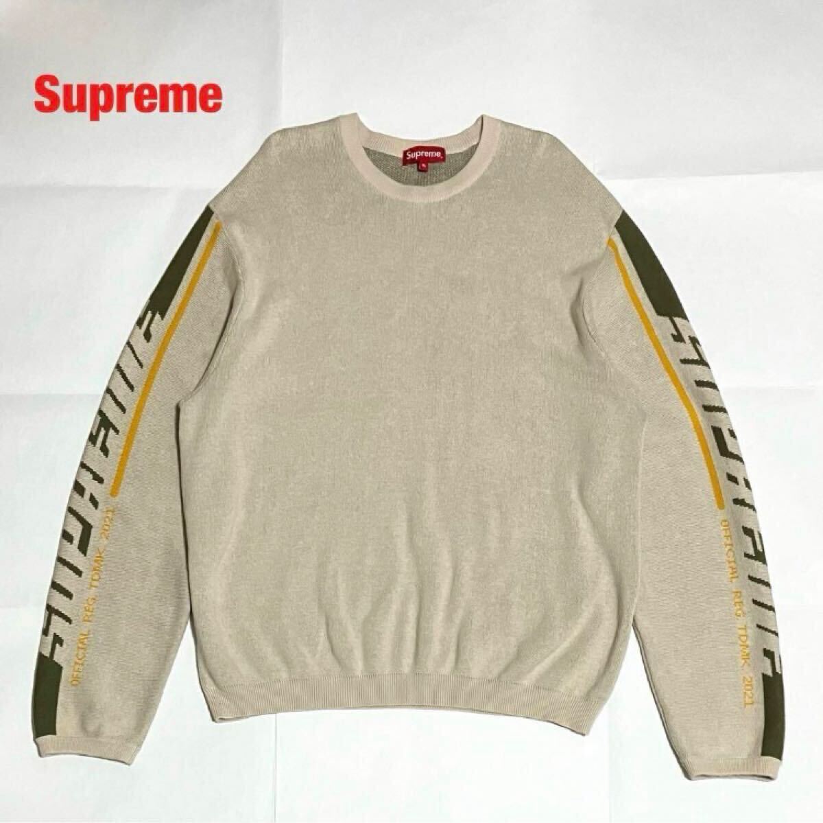 希少】Supreme シュプリーム Sleeve Stripe Sweater クルー 希少】Supreme シュプリーム Sleeve Stripe Sweater クルー