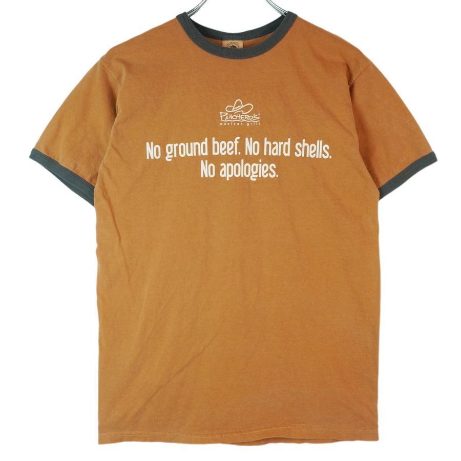 オーセンティックピグメントAuthentic PigmentリンガーTシャツトリムTアメリカレストラン企業系Pancherosアドバタイジング茶色40206_画像1