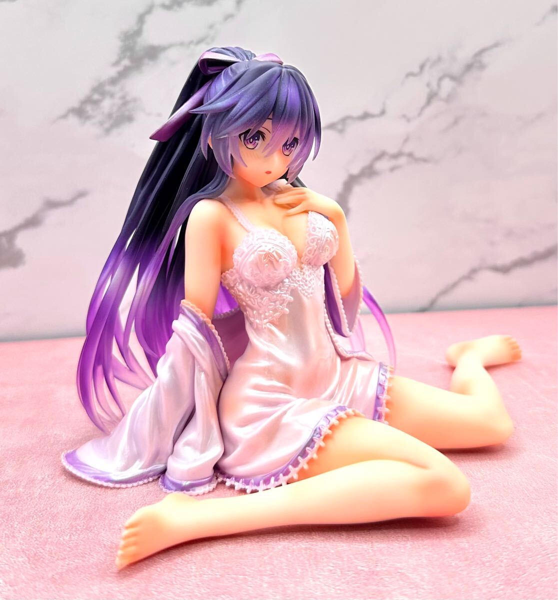 デート・ア・ライブV ☆Desktop フィギュア 夜刀神十香 ナイトウェアver リペイントフィギュア 透け リメイク 美少女 パジャマ_画像3