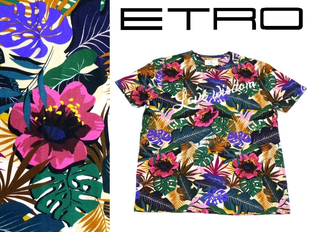 ETRO エトロ 花柄 ボタニカル 半袖 総柄 ポロシャツ XL - トップス ETRO エトロ 花柄 ボタニカル 半袖 総柄 ポロシャツ XL - トップス