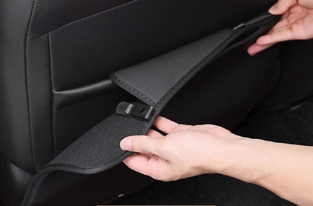 レクサス LEXUS　シートバックポケット キックガード バックプロテクター キックマット 車用シートカバー 蹴り防止 2點セット☆ ブラック