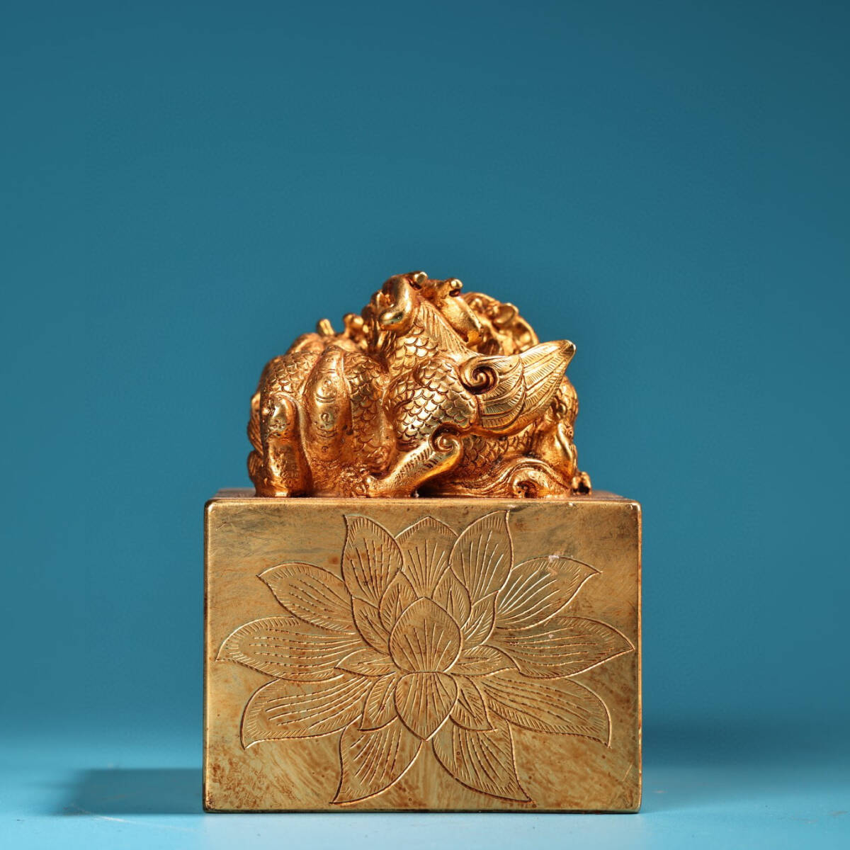 蔵友館蔵品・銅製・塗金・瑞獣印章】・希少珍品・置物・賞物・ 蔵友館蔵品・銅製・塗金・瑞獣印章】・希少珍品・置物・賞物・