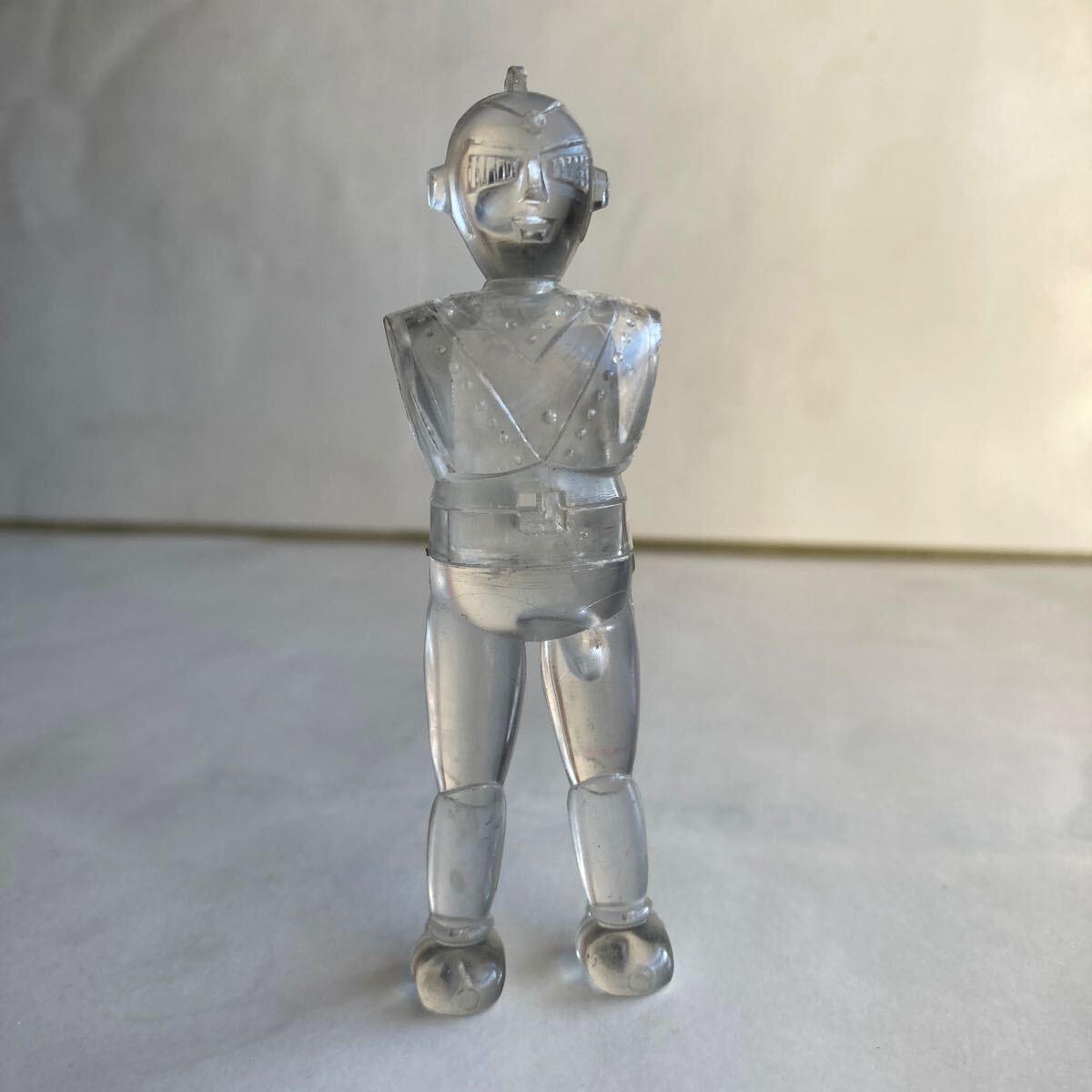■昭和レトロ 不明スケルトンロボ　ロボットフィギュアジャンク　ビンテージ当時物b■検おまけ食玩消しゴム昔グリコ古い玩具超合金ソフビ