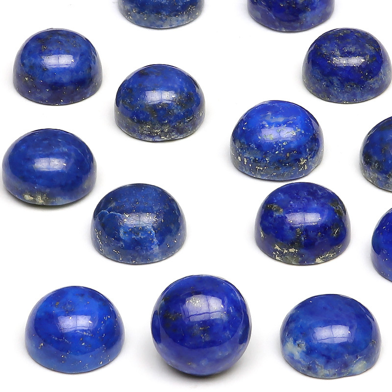 アフガニスタン産 ラピスラズリ コイン カボション 8mm【3コ販売】 / 84-10 RP8CO-X