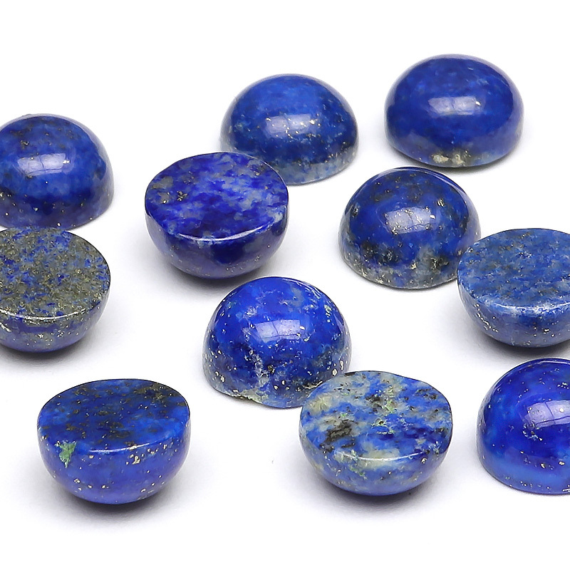 アフガニスタン産 ラピスラズリ コイン カボション 8mm【3コ販売】 / 84-10 RP8CO-X