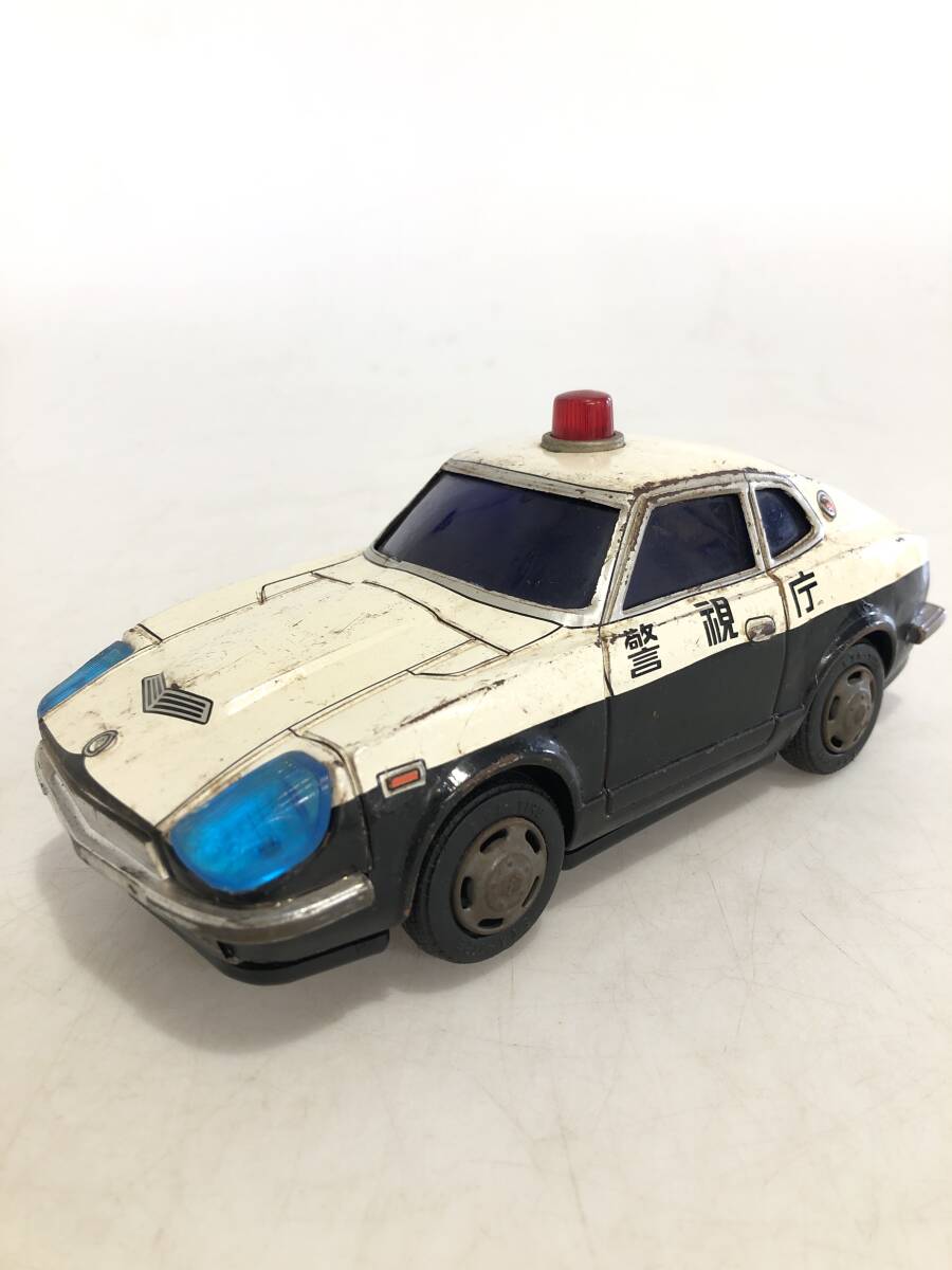 B1751　動作未確認 　マスダヤ ブリキ製 警視庁パトカー フェアレディZ型 ? 　レトロ　増田屋　ジャンク