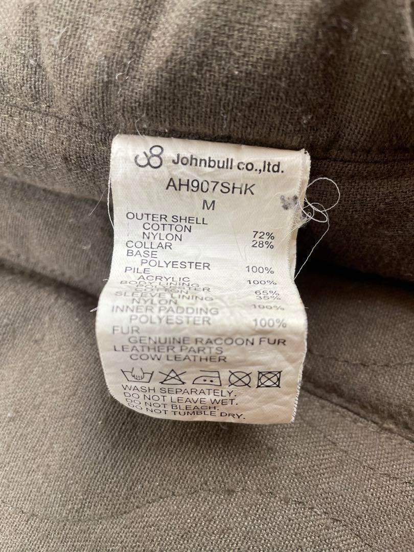 JOHNBULL リアルファー モッズコート 中綿 カーキ ジョンブル　ジョンブル