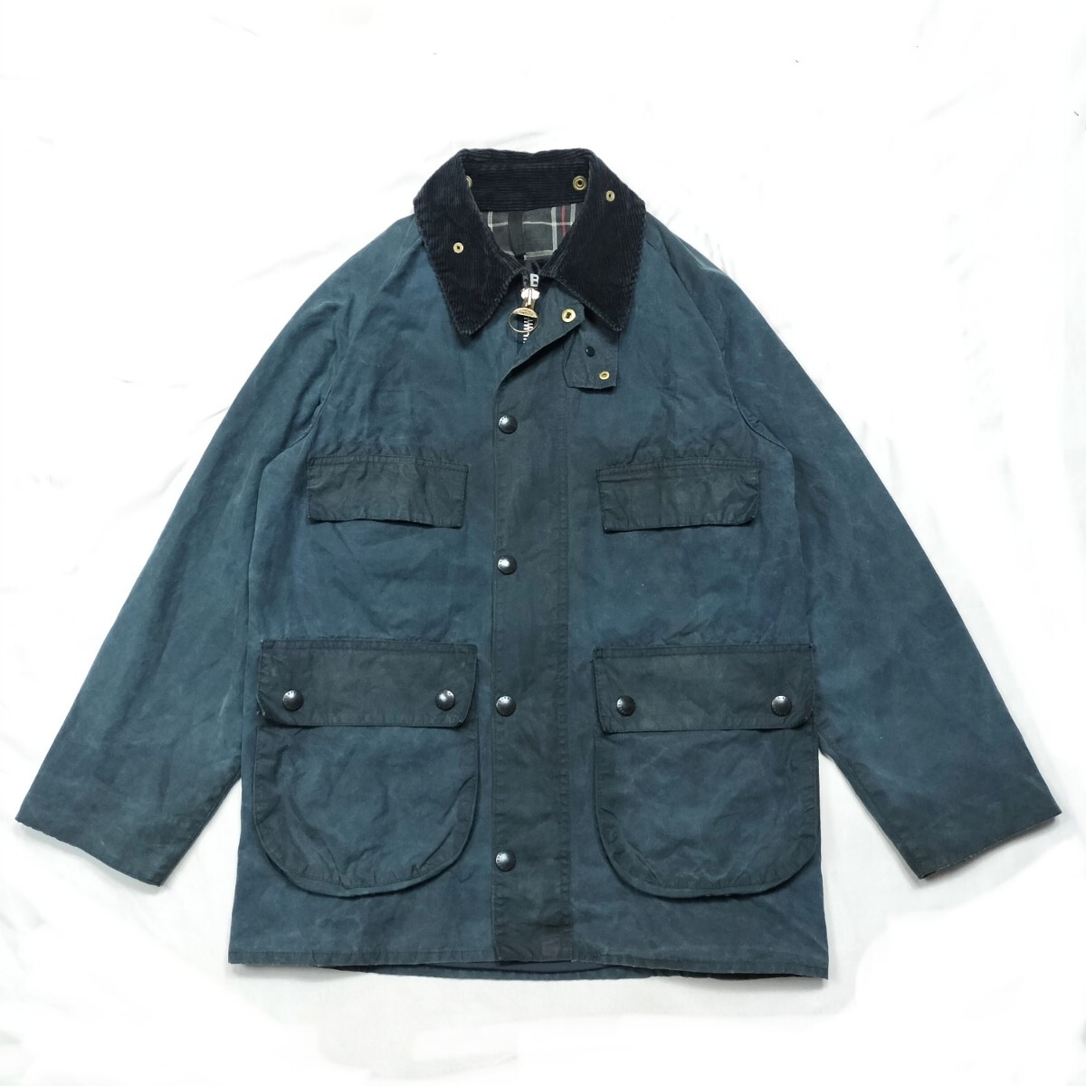 80s Barbour bedale c34 ターコイズ ネイビー 2クレスト 80s Barbour bedale c34 ターコイズ ネイビー 2クレスト