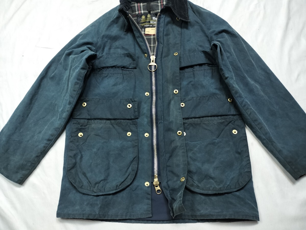 80s Barbour bedale c34 ターコイズ ネイビー 2クレスト 80s Barbour bedale c34 ターコイズ ネイビー 2クレスト