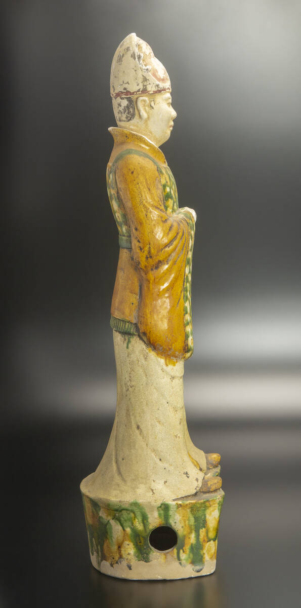 唐 三彩文官俑 中国 古美術_画像4