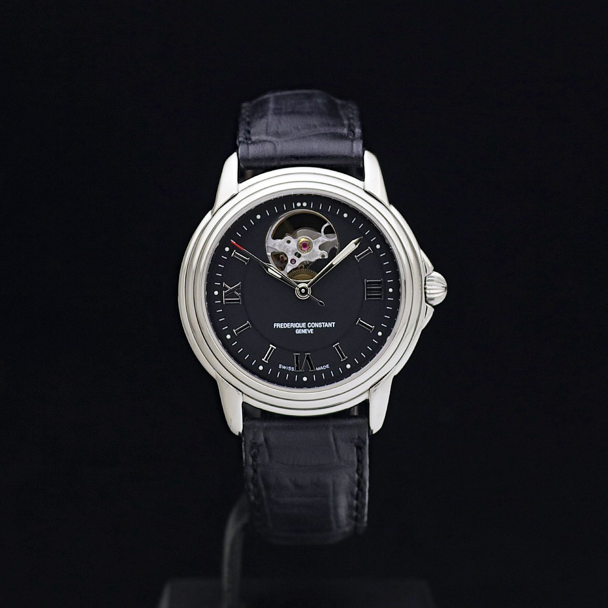 1円～ 超美品 日差良好 FREDERIQUE CONSTANT フレデリックコンスタント ハートビート FC303/FC310×3A5/3A6 SS メンズ 自動巻 黒文字盤