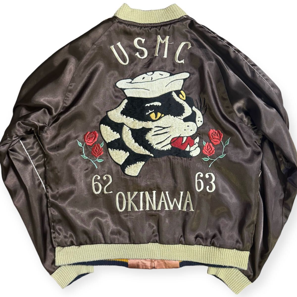 稀少 TAILOR東洋 沖縄地図×USMC リバーシブル サテン スカジャン 稀少 TAILOR東洋 沖縄地図×USMC リバーシブル サテン スカジャン