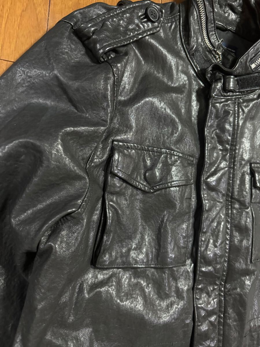 稀少 ALPHA INDUSTRIES 羊革 エイジング加工 M-65型 レザー 稀少 ALPHA INDUSTRIES 羊革 エイジング加工 M-65型 レザー
