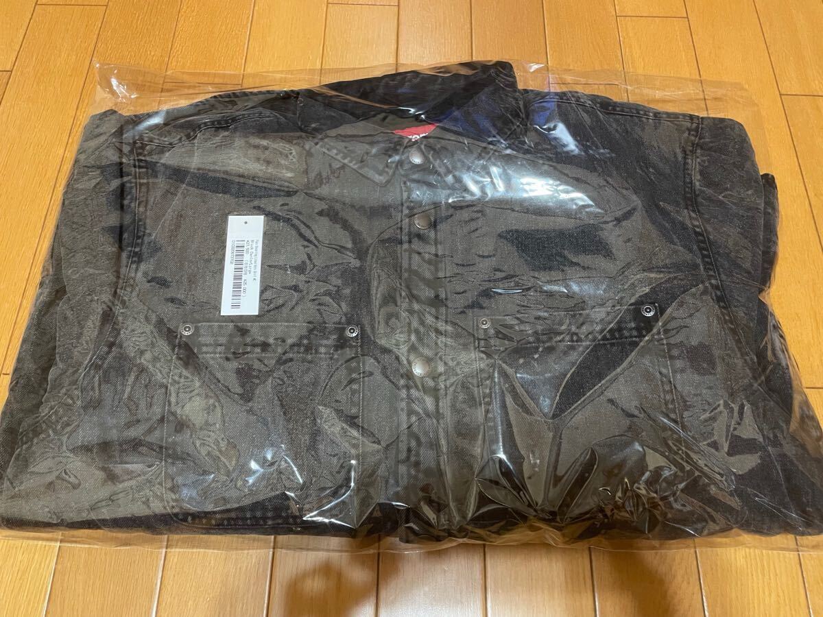 Supreme Faux Shearling Lined Work Shirt Black Denim Lサイズ Supreme Faux Shearling Lined Work Shirt Black Denim Lサイズ