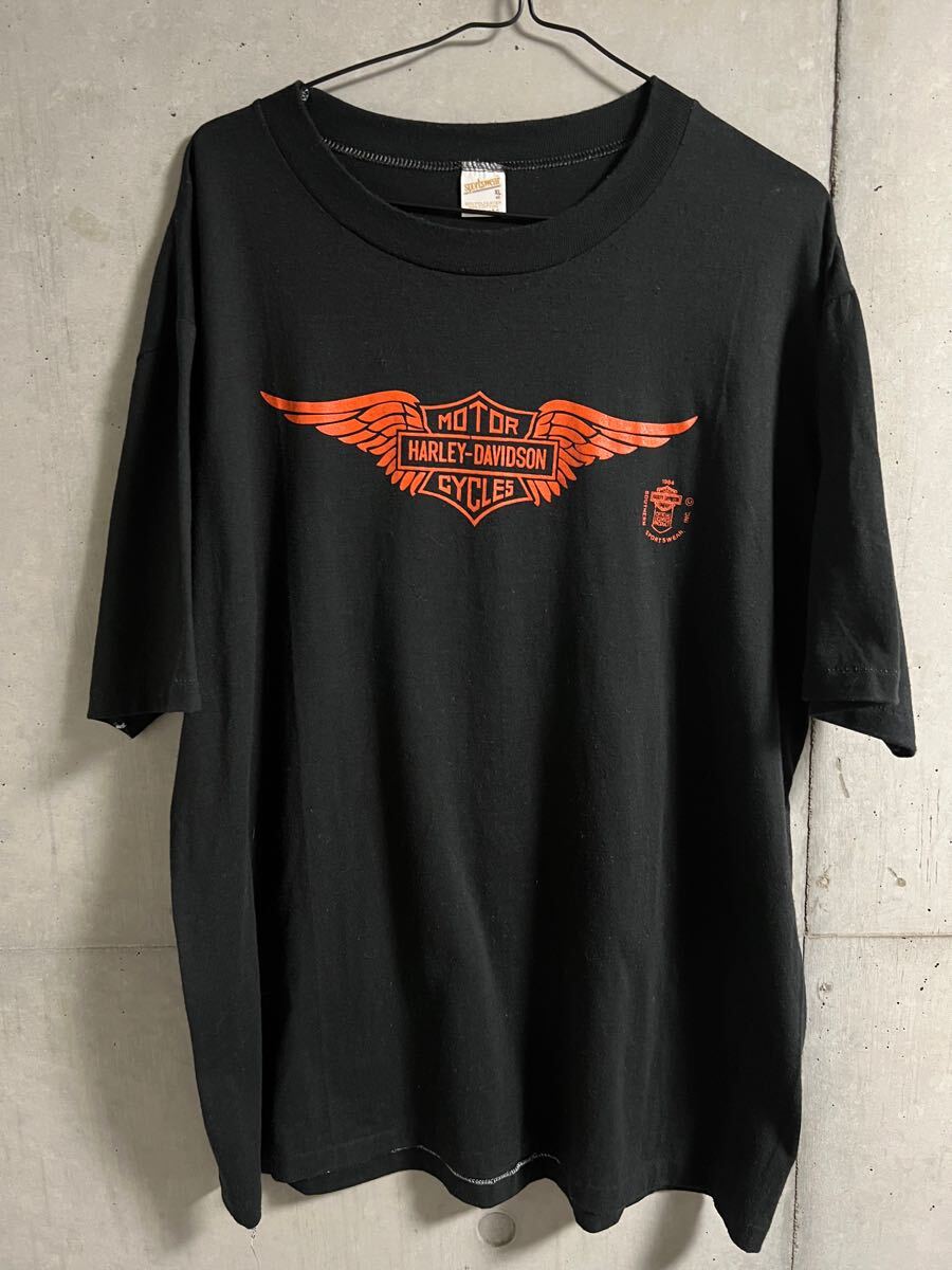 80s ヴィンテージ HARLEY DAVIDSON Wing Bar and Shield Tシャツ 80s ヴィンテージ HARLEY DAVIDSON Wing Bar and Shield Tシャツ
