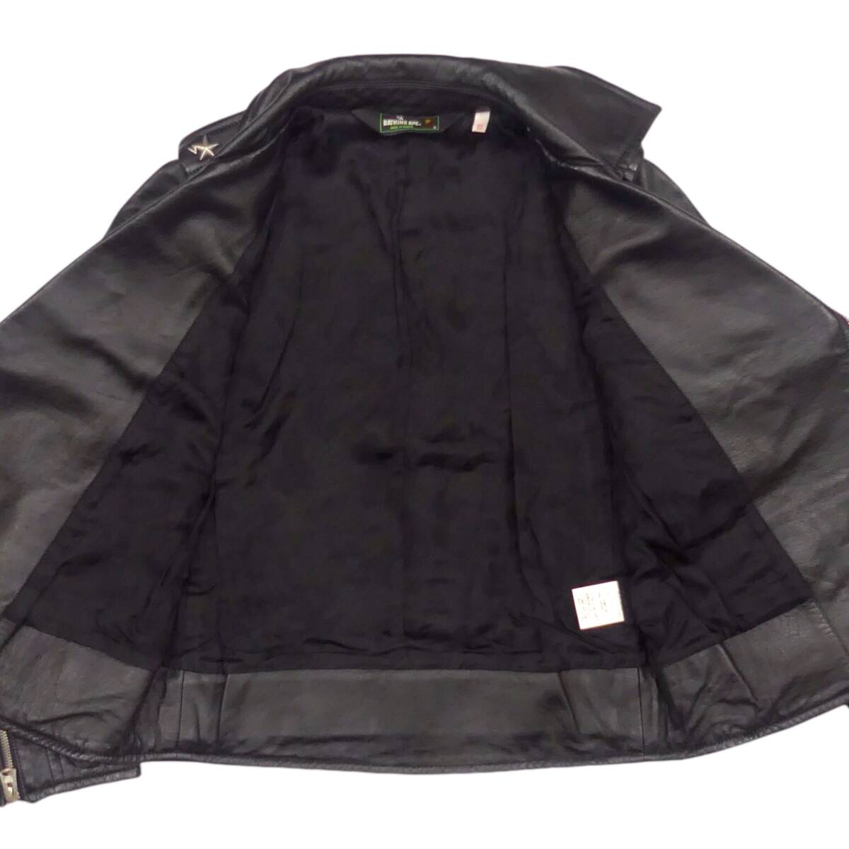 即決 A BATHING APE メンズ XS レザーライダースジャケット アべ 即決 A BATHING APE メンズ XS レザーライダースジャケット アべ