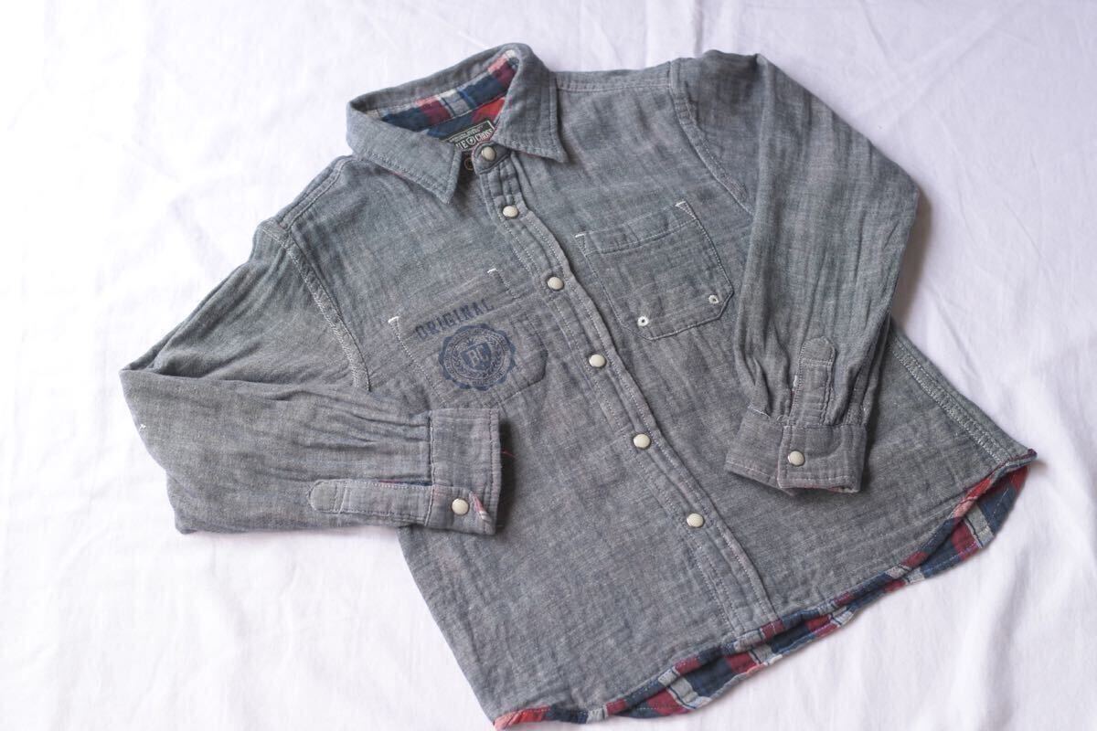 BLUE CROSS ブルークロス SS チェックシャツ　リバーシブル　羽織り　120?130cm 長袖 