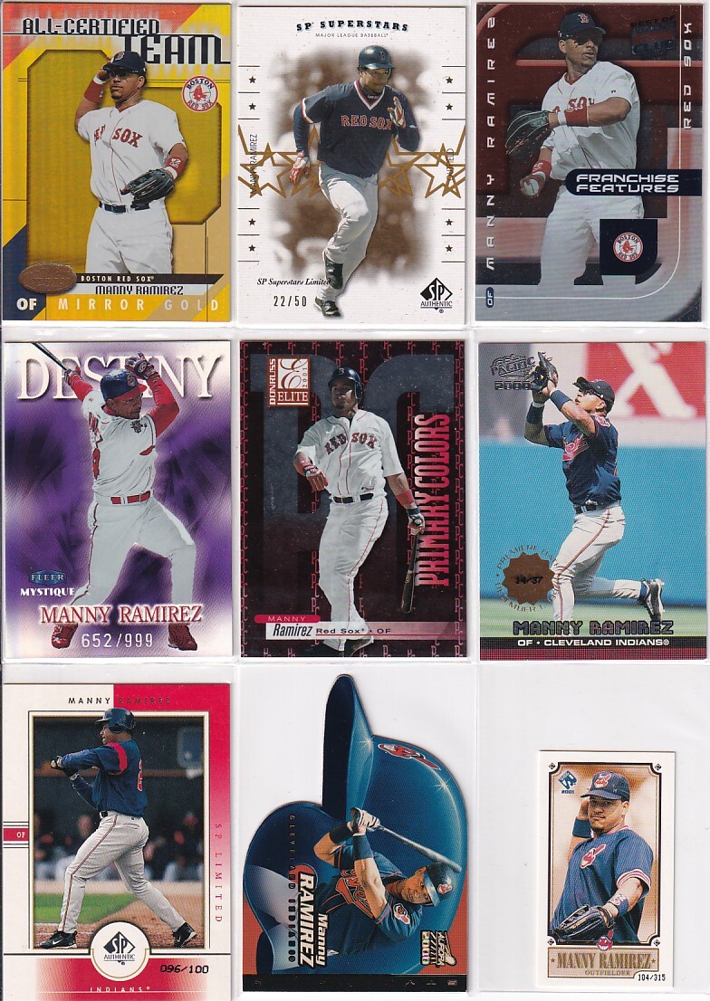2002 Leaf Certified Mirror Gold 17/25 etc MANNY RAMIREZ シリアルカード 9枚セット