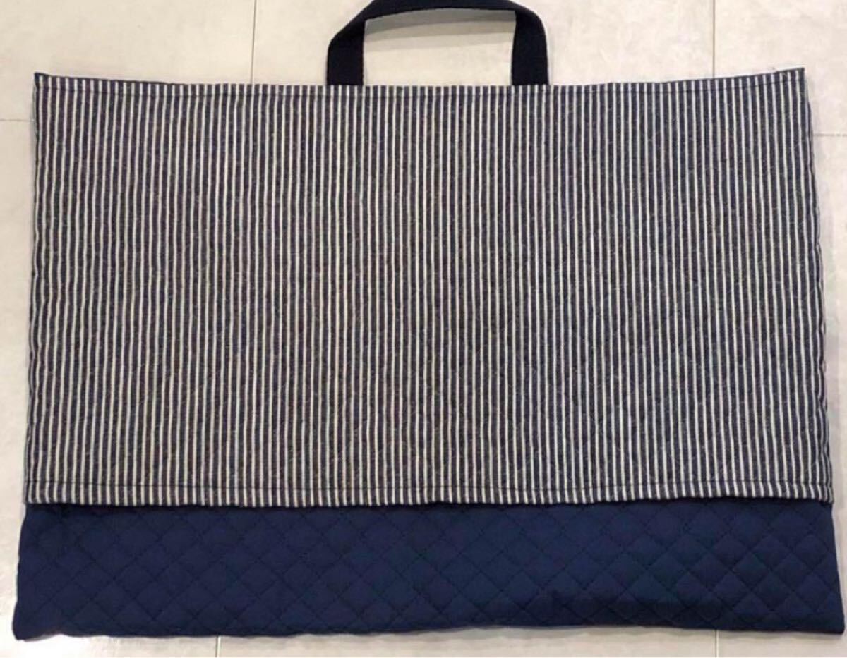 ハンドメイド　防災頭巾カバー　背もたれタイプ　ヒッコリー