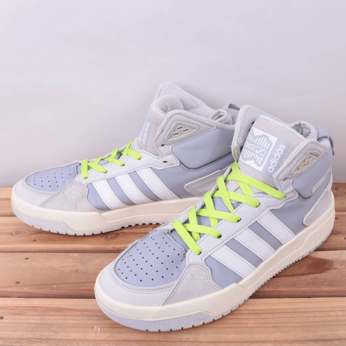 z5287 アディダス 100DB ミッド US9 27.0cm/グレー 白 ホワイト クリーム adidas 100DB Mid メンズ スニーカー 中古