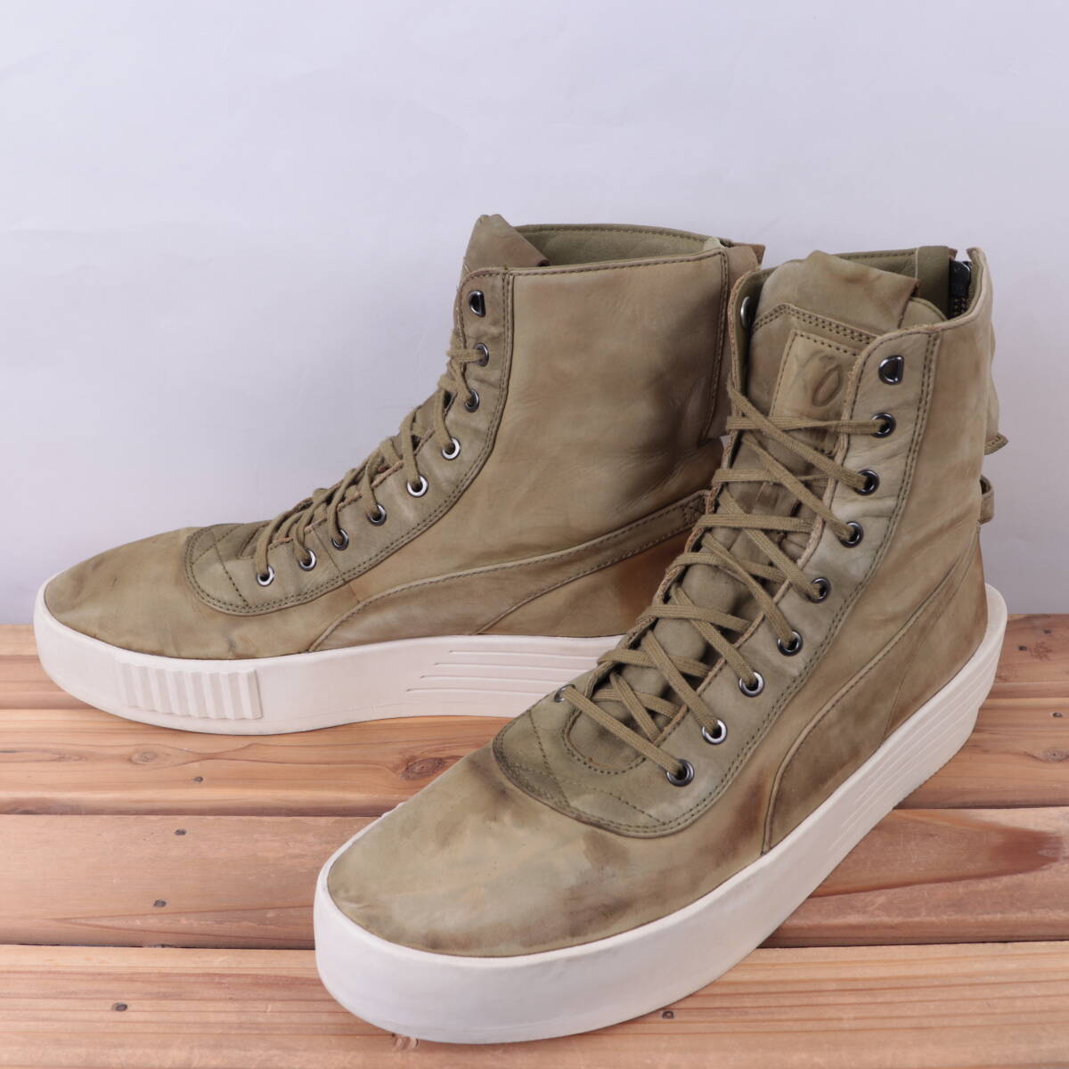 z5783 プーマ XO パラレル US11.5 29.5cm/オリーブ グリーン カーキ PUMA XO PARALLEL メンズ スニーカー 中古