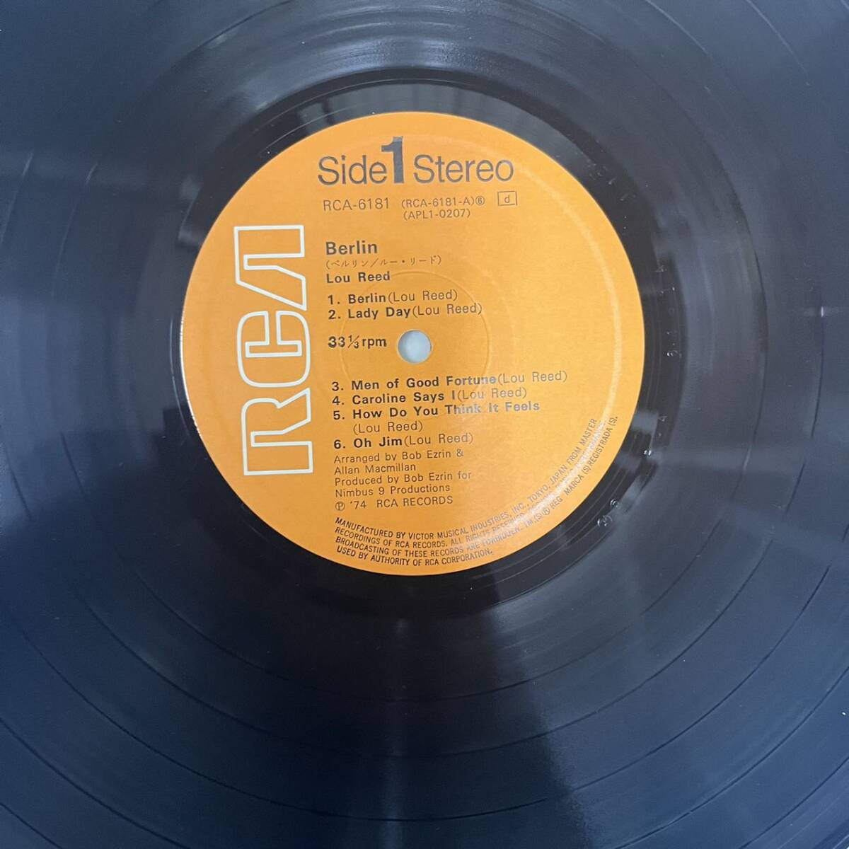 RCA-6181 『Berlin ベルリン』 Lou Reed ルー?リード RCA RECORDS NB1021-048