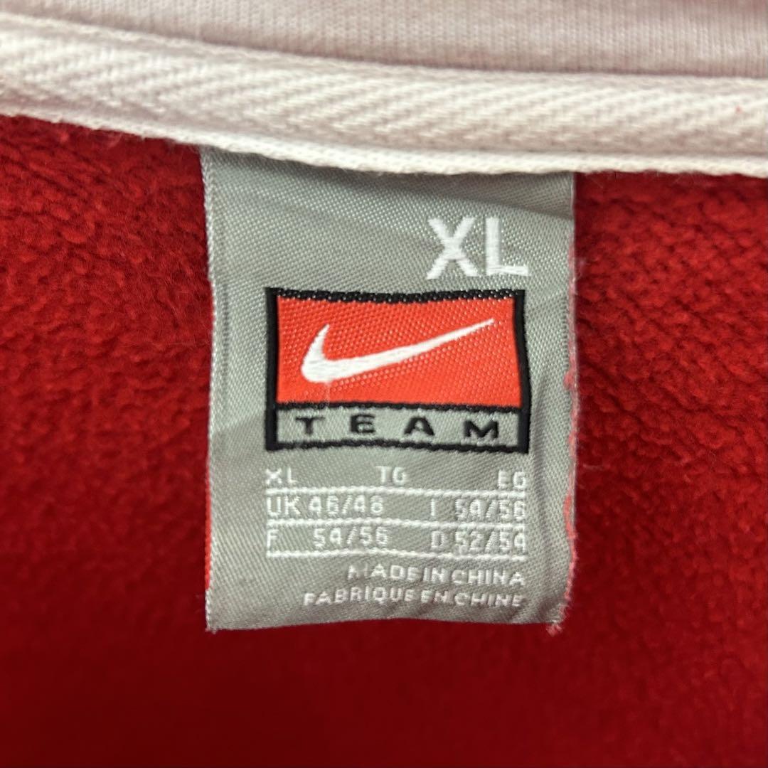 NIKE ナイキ パーカー グレーx赤 S 3801925J0008 ナイキ 刺繍センターロゴ スウェットパーカー 赤白 XL 4576