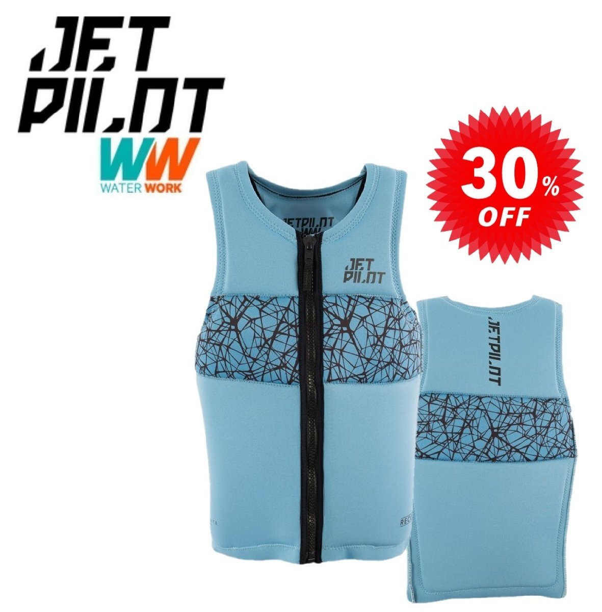 ジェットパイロット JETPILOT ライフジャケット セール 30%オフ 送料無(wú)料 リーコン F/E ネオ ベスト JA22109CE スカイブルー L