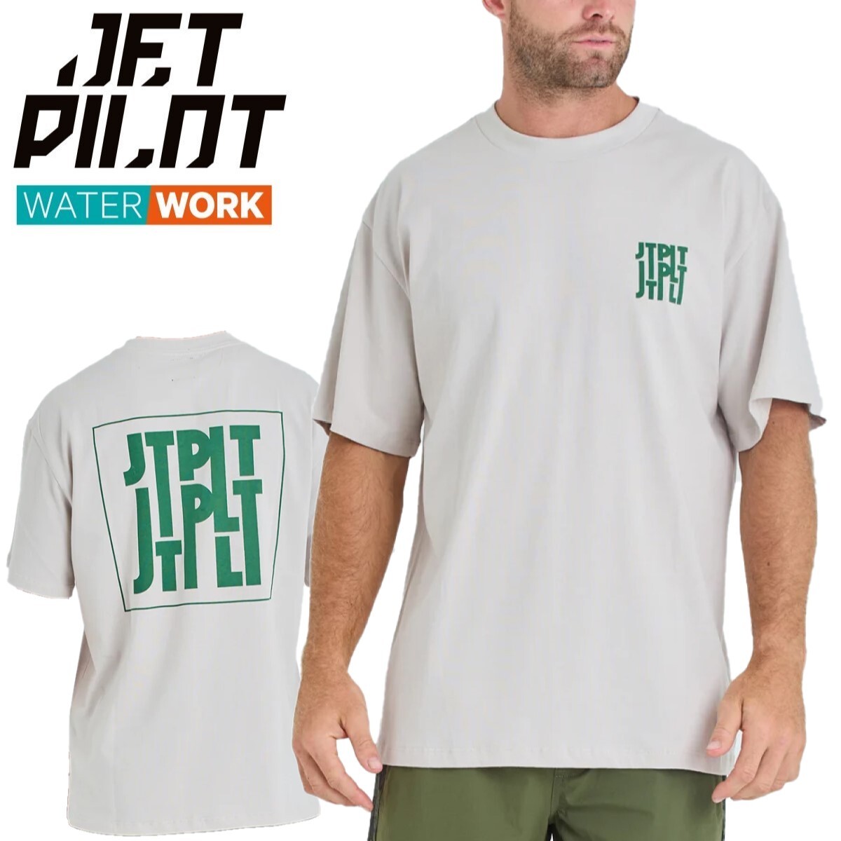 ジェットパイロット JETPILOT 2025 Tシャツ メンズ 送料無料 JTPLT スタックド S/S Tシャツ S24601 セメント M