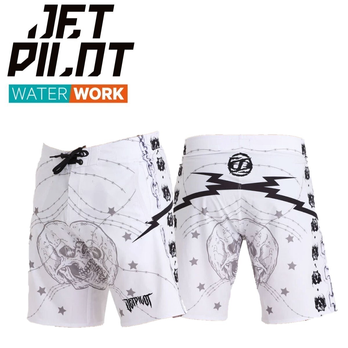 ジェットパイロット JETPILOT 2025 ボードパンツ 送料無料 スリルシーカー ボードショーツ S24908 ホワイト 32 海パン